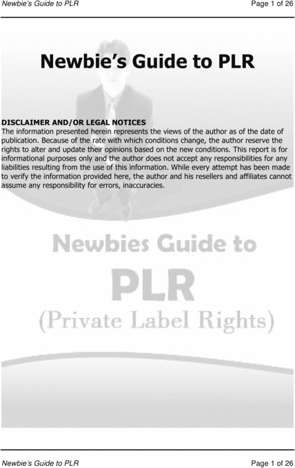 Product picture PLR - Private Label Rights Guide